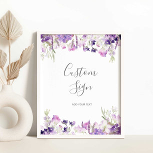 Lila lavendel wilde bloemen Custom Poster