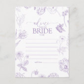  Lila lavendelbloemadvies aan de bruid Briefkaart (Voorkant)