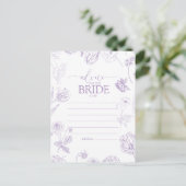  Lila lavendelbloemadvies aan de bruid Briefkaart (Staand voorkant)