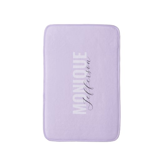 Lila lavendemonogrammen met gebold Typografie en s Badmat (Voorkant Verticaal)