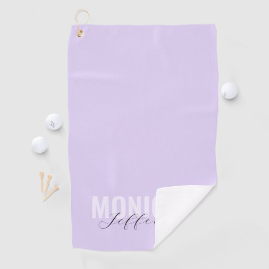 Lila lavendemonogrammen met gebold Typografie en s Golfhanddoek (Insitu)