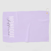 Lila lavendemonogrammen met gebold Typografie en s Golfhanddoek (Horizontaal)