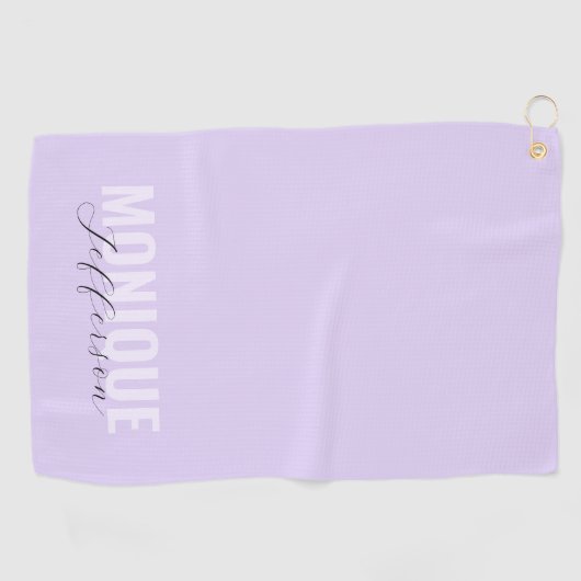 Lila lavendemonogrammen met gebold Typografie en s Golfhanddoek (Horizontaal)