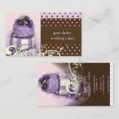 Lila/lavender/chocoladetaart, bakkerij visitekaartje (Voorkant / Achterkant)