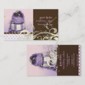 Lila/lavender/chocoladetaart, bakkerij visitekaartje (Voorkant / Achterkant)