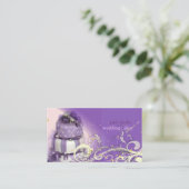 Lila/lavender/chocoladetaart, bakkerij visitekaartje (Staand voorkant)
