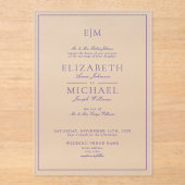 Lila lavender Classic Script Monogram Weddenschap Acryl Uitnodigingen (Voorkant)