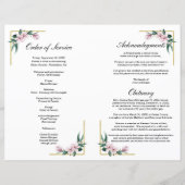 Lila Lavender Floral Funeral Programme Sjabloon (Achterkant)