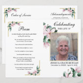 Lila Lavender Floral Funeral Programme Sjabloon (Voorkant / Achterkant)