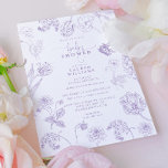 Lila Lavender Floral Script Baby shower Kaart<br><div class="desc">Viel de speciale nieuwe aankomst met een uitnodiging die zowel tijdloos elegant als doordacht gemaakt is. Onze Lila Uitnodiging van het Baby shower van het Manuscript van Lavender Floral is de perfecte manier om deze belangrijke gebeurtenis te herdenken. Met een grens van lijnkunstbloemen, met moderne, met de hand bediende kalligrafie,...</div>