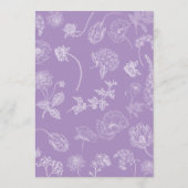  Lila Lavender Floral Script Baby shower Menu (Achterkant)