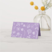  Lila Lavender Floral Script Baby shower Plaatskaartje (Achterkant)
