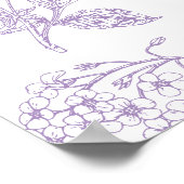  Lila Lavender Floral Script Baby shower Poster (Hoek)