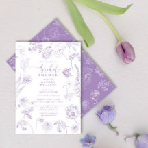  Lila Lavender Floral Script Vrijgezellenfeest