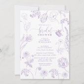  Lila Lavender Floral Script Vrijgezellenfeest Kaart (Voorkant)