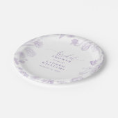  Lila Lavender Floral Script Vrijgezellenfeest Papieren Bordje (Gekanteld)