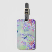 Lila lavender Flower Wedding Bagagelabel (Voorkant (verticaal))