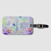 Lila lavender Flower Wedding Bagagelabel (Voorkant (horizontaal))