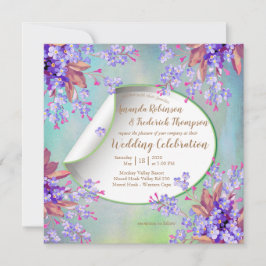 Lila lavender Flower Wedding Kaart