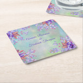 Lila lavender Flower Wedding Kartonnen Onderzetters (Schuin)