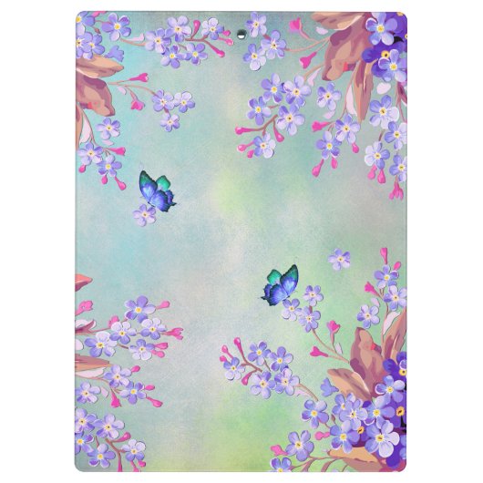 Lila lavender Flower Wedding Klembord (Achterkant)