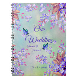 Lila lavender Flower Wedding Notitieboek
