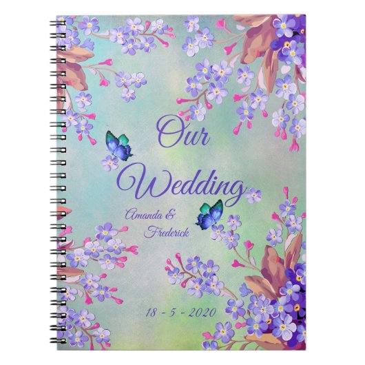 Lila lavender Flower Wedding Notitieboek (Voorkant)