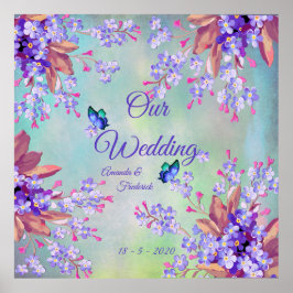 Lila lavender Flower Wedding Poster