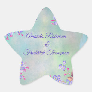 Lila lavender Flower Wedding Ster Sticker