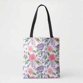  Lila lavender Girly Pink Patroon Tote Bag