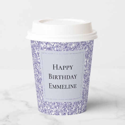 Lila lavender Glitter Glitz Papieren Bekers (Links)