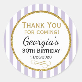 Lila lavender Gold Birthday Hartelijk dank voor de Ronde Sticker