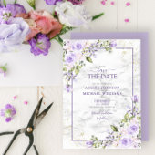 Lila Lavender Gold Geometric Save the Date