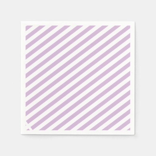 Lila lavender Kleur Diagonaal gestreept huwelijk Servet (Voorkant)