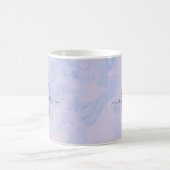 Lila Lavender Marble Elegant Monogram Naam Koffiemok (Center)