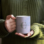 Lila Lavender Marble Elegant Monogram Naam Koffiemok<br><div class="desc">Aangepaste Lila Lavender Marble Elegant Monogram Name Coffee Mok</div>