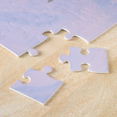 Lila Lavender Marble Elegant Monogram Naam Legpuzzel (Zijkant)