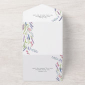 Lila Lavender Mauve Wedding Qr Code All In One Uitnodiging (Buitenkant)