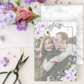 Lila Lavender Vellum Overlay Photo Save the Date