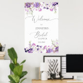 Lila lavender vrijgezellenfeest welkom poster (Thuiskantoor)
