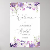 Lila lavender vrijgezellenfeest welkom poster (Voorkant)