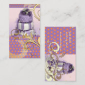 Lila/lavender Weddenschap Cake/bakkerij/patserie Visitekaartje (Voorkant / Achterkant)
