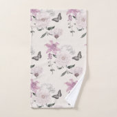 Lila lelies Elegante botanische badhanddoek set Bad Handdoek (Handdoek)