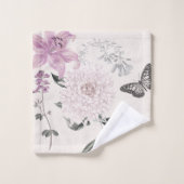 Lila lelies Elegante botanische badhanddoek set Bad Handdoek (Wasdoekje)
