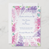 Lila lente bloem-Floral bruiloft Kaart (Voorkant)
