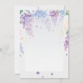 Lila lente bloem-Floral bruiloft Kaart (Achterkant)