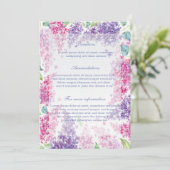 Lila lente bloem-Floral bruiloft Kaart (Staand voorkant)