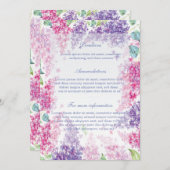 Lila lente bloem-Floral bruiloft Kaart (Voorkant / Achterkant)