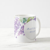 Lila lente bloem-Floral bruiloft Koffiemok (Voorkant rechts)