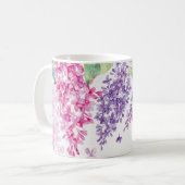 Lila lente bloem-Floral bruiloft Koffiemok (Voorkant links)